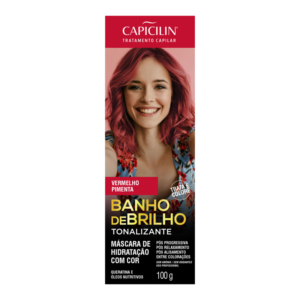 BANHO DE BRILHO TONALIZANTE VERMELHO PIMENTA 100G