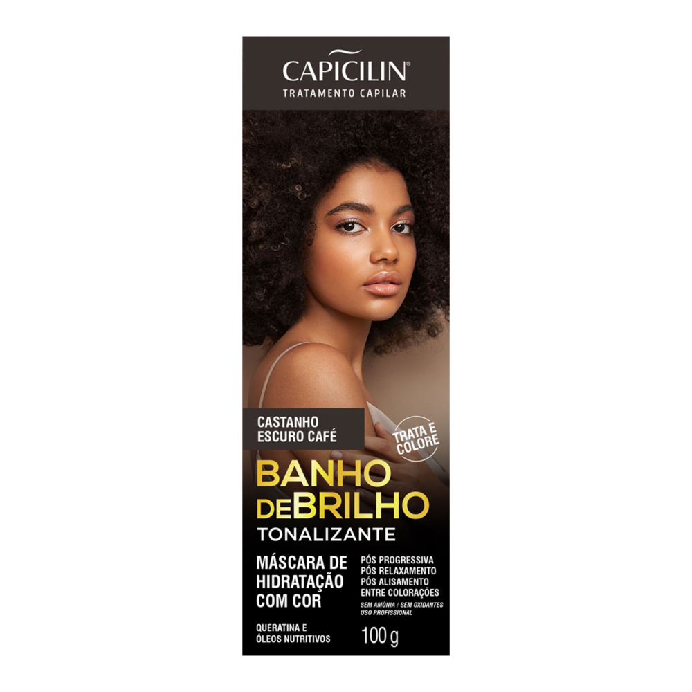 BANHO DE BRILHO TONALIZANTE CASTANHO ESCURO CAFÉ 100G